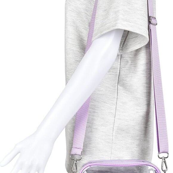 Adjustable Clear Crossbody Bag - Stadium Approved 8.3x6.5 in, Lightweight Design - Picture 9 of 10